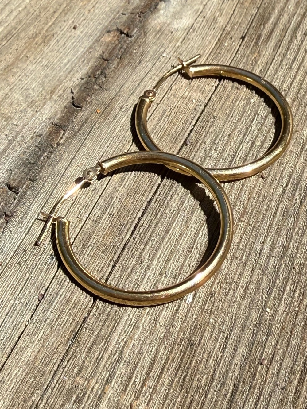 14k MC JO 1” Classic Gold Hoop Earrings - Women Jewelry
